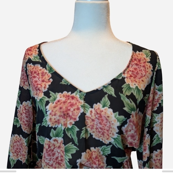 Pre-owned Show Me Your MuMu Black Floral Long Sleeve Dress - Picture 4 of 7